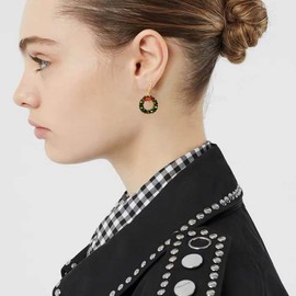 Just Follow 10 Pairs Christmas Hoop Huggie Earrings for Women Christmas Stud Earrings Christmas Trees Bells Snowflakes Earrings Thanksgiving Xmas Holiday Jewelry (10 Pairs-Gold)