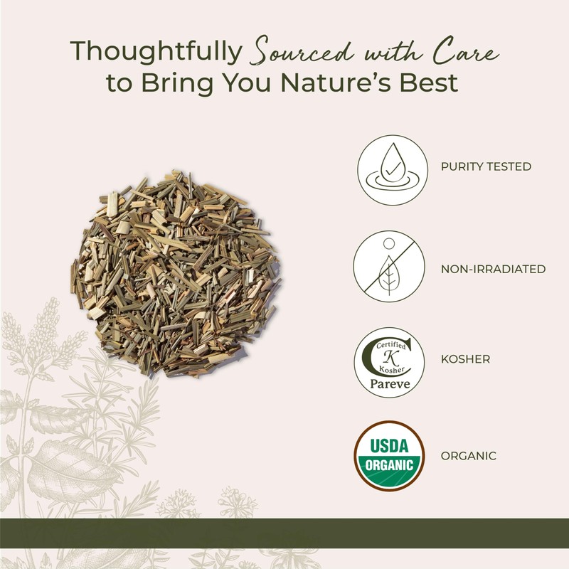 Starwest Botanicals Organic Lemongrass - Dried Loose Leaf Herb for