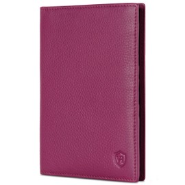 VON HEESEN Passport Holder Leather Case with RFID Protection - Passport Passport Folder Case Organiser - Travel Organiser for Men and Women (Pink)