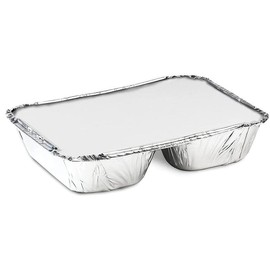 Disposable 3 Compartment Aluminum Dinner Foil Pan/Tray with Board Lids - CHOOSE PACKAGE: 10 PACK