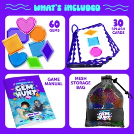 Dan&Darci Pool Gem Hunt Diving Game for Kids - Pools Toys for Kid Ages 6 7 8 9 10 11 12 Year Old - Water Games Swimming Dive Toy - Gifts for Girls, Boy Ages 6-8, 8-12, Summer Fun