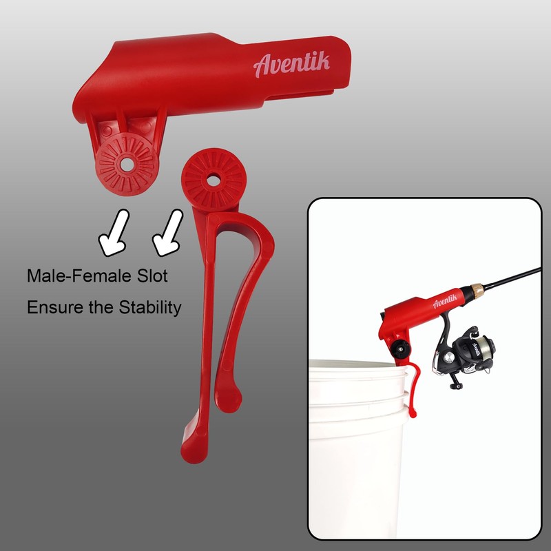 Aventik Adjustable Bucket Rod Holder(Red 1pc)
