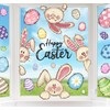 XOYTN 6 Sheets Easter Window Clings，Reusable Double-Sided Easter Bunny Rabbit