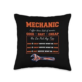 Garage Car Mechanic Good Fast Cheap Design Funny Dad Gift Throw Pillow