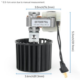 S97009796 Bathroom Fan Motor Blower Assembly Compatible with Broan NuTone Bulb Heaters 162-E、G、J、K、L、M and 164-E、G、J、K、 L、M, Replaces Part Numbers 97009796, S97009758, 70 CFM 120V