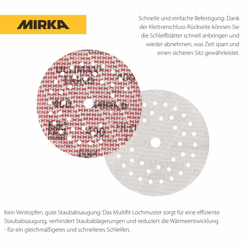 Mirka Ultimax Ligno Ø 125mm sanding discs Hook & Loop