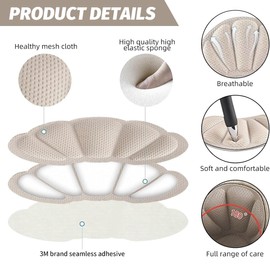 BDEPSTR 6 Paar Unsichtbare Fersenpolster gegen Rutschen & Blasen, Fersenschutz Fersenkissen Gel Antirutsch Einlagen für zu große Schuhe & Stiefel Schuhfüller Heel Protector Pads gegen Blasen-D