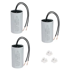PATIKIL CBB60 45uF Running Capacitors, AC 450V 2 Wires 50/60Hz Cylinder 90x48mm for Water Pumps, Washing Machines Motor Start,3Set