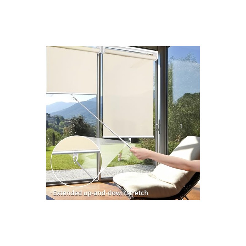 YCUHEN Draw Rod for Cordless Roller Shade Blinds Adjustable Push-Pull