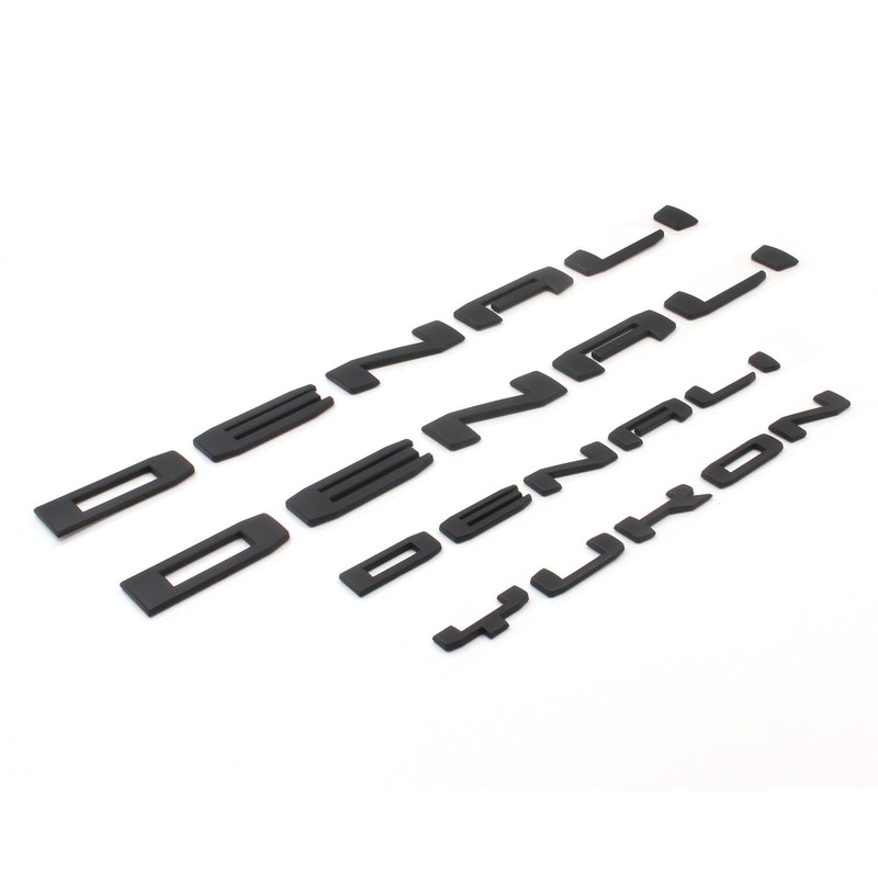 Xpipnns 4pcs Set Matte Black Door Rear Denali Yukon Emblems