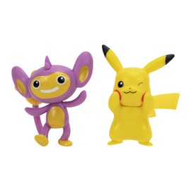 Bandai Pokémon - Pack of 2 Battle Figures - Pikachu and Capumin - W11 - 5cm Collectible Figures - JW2635 - Random Models