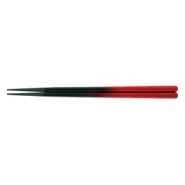 Fukui Crafts PBT 80601200 Hexagonal Wood Grain Chopsticks 8.7 inches (22.0 cm), Vermilion Black Blur