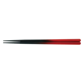 Fukui Crafts PBT 80601200 Hexagonal Wood Grain Chopsticks 8.7 inches (22.0 cm), Vermilion Black Blur
