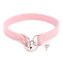 Succuba Padlock Collar Necklace Lolita Collar Cat Kitty Velvet Necklace (G, 16)