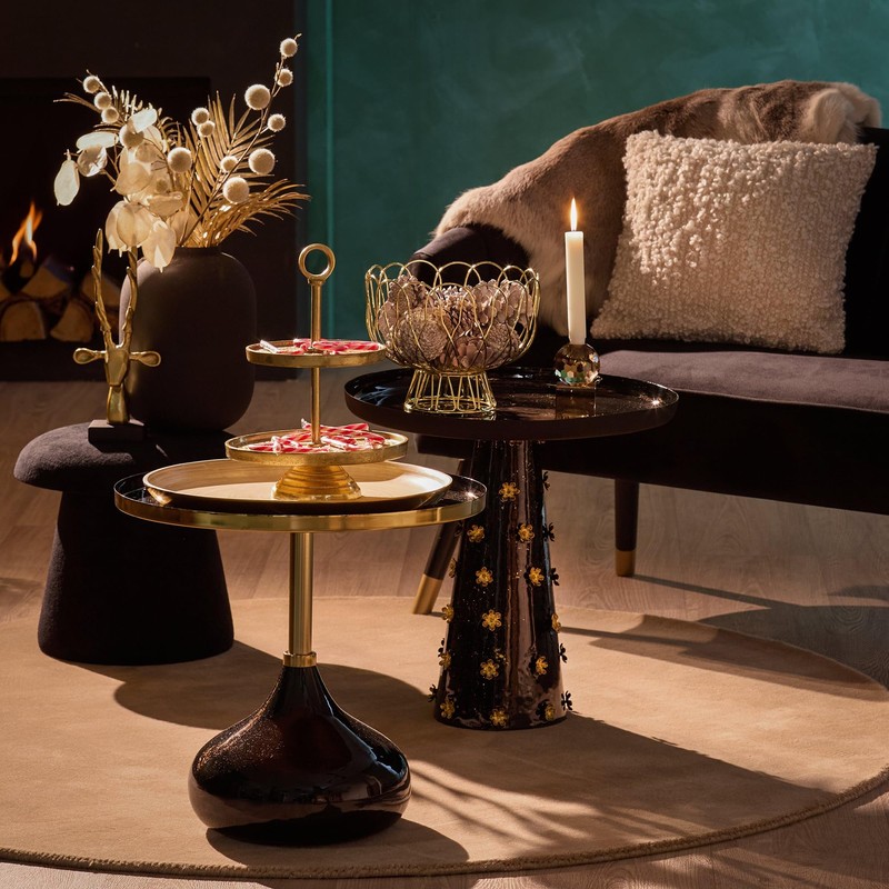 Present Time Wired Fruit Bowl, Gold, 26 x 28 cm,