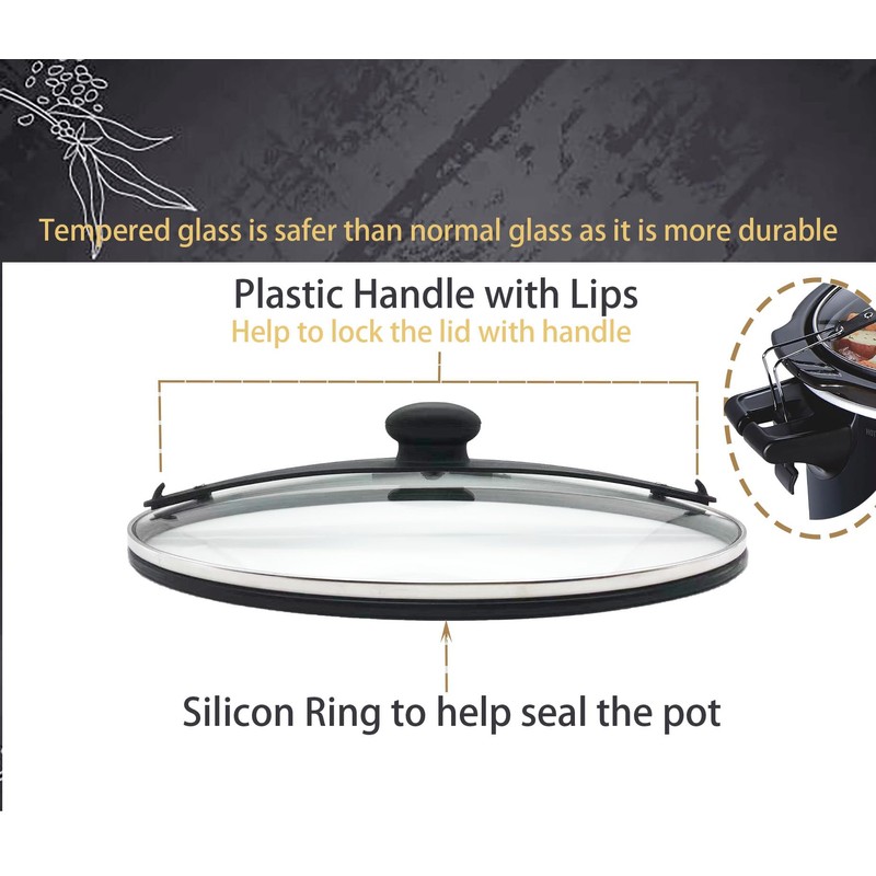Oval Glass Lid Replacement for Hamilton Beach Slow Cooker Models