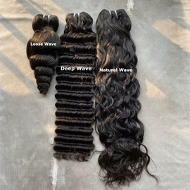 Kiss darling LASHES 20Inch Double Drawn Human Hair Bundles 15A Grade Deep Wave Vietnamese Raw Human Hair Extensions 100g/pack, Double Weft Full & Thick End, Natural Black 1b