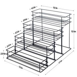 kimilus 16 Bottle Capacity Coffee Syrup Organizer 4 Tier Coffee Syrup Stand Shelf for Coffee Bar Accessories for Coffee Bar Kitchen Small Wine Rack for Bar Family Storage for Syrup Wine Dressing