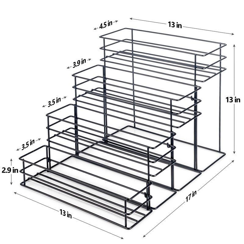kimilus 16 Bottle Capacity Coffee Syrup Organizer 4 Tier Coffee