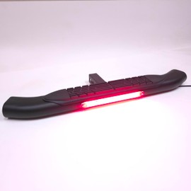 LEDIN 36" L x 3" H x 4" W Towing Hitch Step Bar 2" Receiver Oval Universal with Red LED Brake Stop Light Bar Rear Bumper Guard Truck RV Trailer Anti Slip Pad (Black)