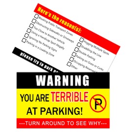 150Pieces Bad Parking Cards You are Terrible at Parking Cards Funny Parking Violation Cards,3.5 x 2 Inch