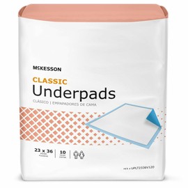 McKesson Classic Adult Bed Chair Disposable Underpads Fluff Core 23x36" 120 Ct