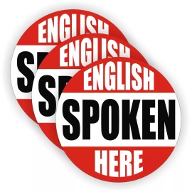 Unbranded/Generic English Spoken Here Funny Hard Hat Stickers Safety Helmet Decals -3-pack