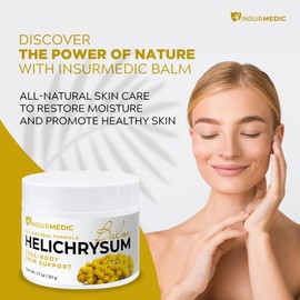 InsurMedic Helichrysum Essential Oil Balm - Helichrysum Italicum Cream for Veins Bruises Aches Pains & Skin Healing - Full Body Hydration Multipurpose Salve for Bruising & Wrinkles