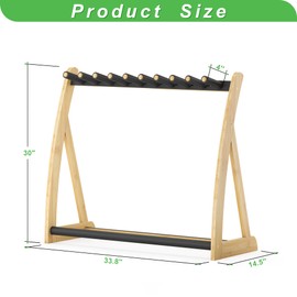 Wisdture Guitar Stand Rack, Multi-Guitar Display Rack Adjustable Bamboo Guitars Holder Electric Guitar Stands Floor Storage for Bass Acoustic, Home Studio, Band Stage(Natural)