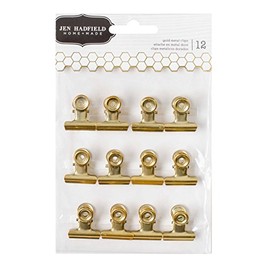American Crafts 12 Piece Jen Hadfield DIY Home Gold Clips