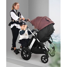 MhdunueSK Universal Stroller Board with Detachable Seat,Kids Stand Board Stroller Pram Wheeled Pushchair Connector for Most Brands of Strollers,25kg Maximum Load Capacity(55 * 33 * 36cm)