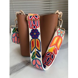 TCOMVEZ Crochet Flower Purse Straps Replacement Crossbody for Handbags Women Guitar Strap 2 inch Wide Adjustable Bag Strap