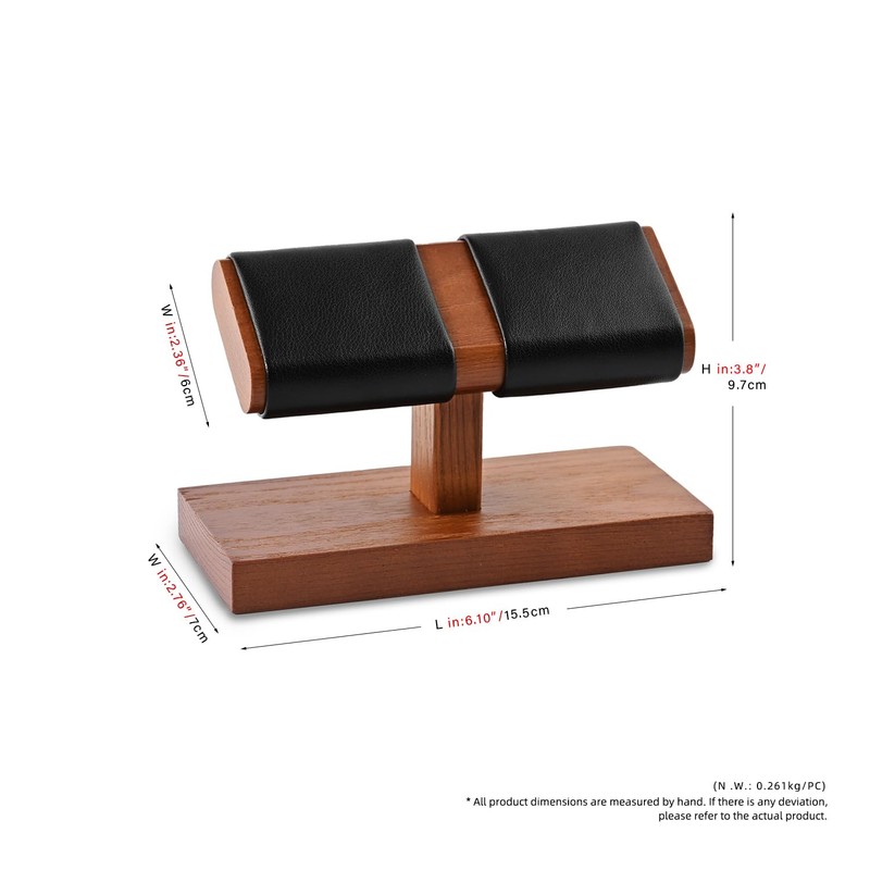 Papten SM21503 Wristwatch Stand, Wooden, For 2 Pieces, Luxurious, Stylish,