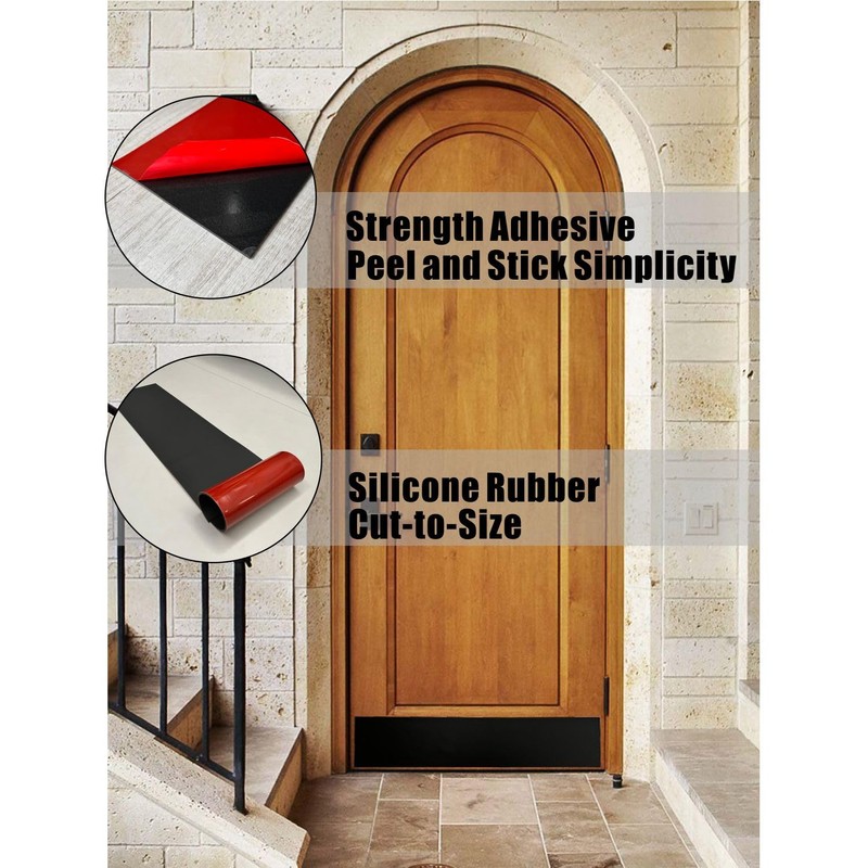 BAJIAOREN Silicone Rubber Door Kick Plate 6x42 Inches Self Adhesive