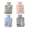 Character microfiber cover warm and cold water bag 1L 2L hot water pack Water bag 1L/gray