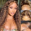 Ombre Deep Wave Lace Front Wigs Human Hair Pre Plucked