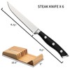 Alata 6-Piece Steak Knives Set with Block, Stainless Steel Steak