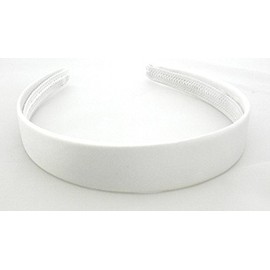 White Wide Satin Alice Band IN9013
