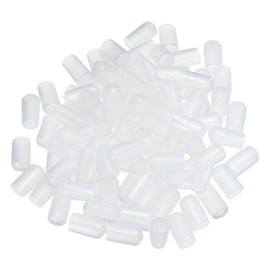 TOP-VIGOR 100Pcs Rubber End Caps, 6mm ID Round Flexible Screw End Caps Thread Protectors, Clear Vinyl Bolt Covers Rubber Covers for Screws, Tubes, Cables, Wires, etc