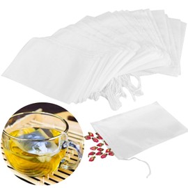 MIVIDE Pack of 500 Disposable Tea Filter Bags with Drawstring, 10 x 15 cm Tea Bags for Loose Tea, Tea Bags, Disposable for Loose Tea, Spices, Coffee, Herbs