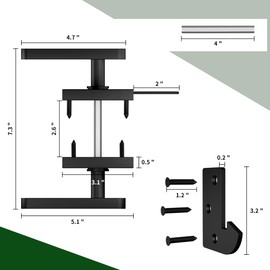 WEWORTH Double Side Gate Latch, Heavy Duty Swinging Door Latch Gate Hardware for Outdoor Fence, Wooden Gates, Pool Gate, Garden
