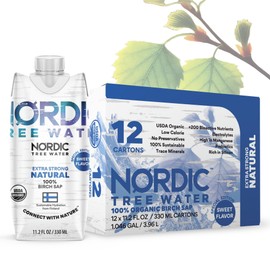 Extra strong regenerative Organic Certified™ Birch Tree Sap – Electrolytes, Minerals, Prebiotics & Vitamins, Finland Wild Harvested, BPA-Free Tetra Pak, Nature’s Perfect Hydration, Lower Calorie than Coconut Water (Pack of 12)