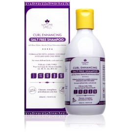 Curl Enhancing Shampoo by Nature Spell 300ml for Curly Hair – Sulphate Free Shampoo, infused with Rice Water & Linseed, For All Curl Types, 100% Vegan, Made in the UK, clear