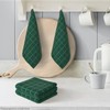 Artoid Mode Checkered Designed Cotton Green Terry Kitchen Dish Cloths,