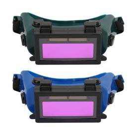 Welding goggles, solar car darkening eye mask, welding goggles, welder eye protection glasses (dark green)