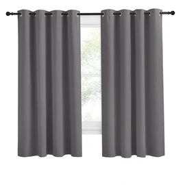 NICETOWN Grey Blackout Curtain 68 inch Long, 55 inches Width, 1 Panel, Thermal Insulated Window Treatment with Grommet Room Darkening Thermal Insulated Panel for Bedroom/Living Room