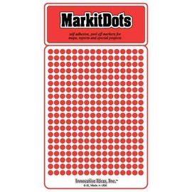 Small 1/8" Removable Mark-it Brand dots for maps, Reports or Projects - red