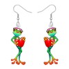 YAYAKO Acrylic Novelty Green Frog Earrings Dangle Funny Design Jewellery
