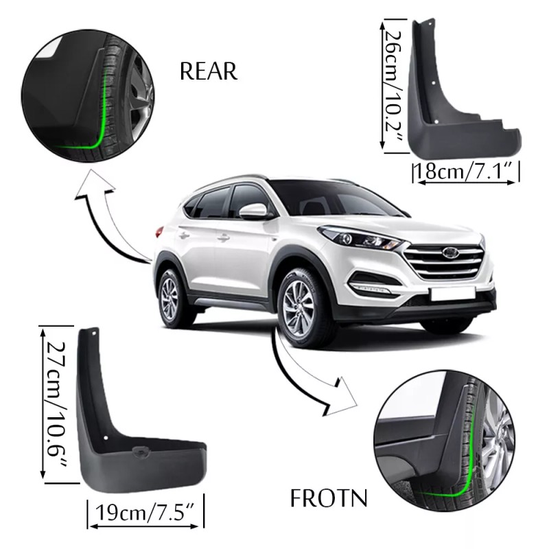 XUKEY 4 x For Hyundai Tucson TL 2016-2021 Mud Flaps