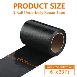 Rvhouse Underbelly RV Tape 6” x 33Ft Premium Belly Material Waterproof Wearing Resistant Patch Fabric Tape for Belly Tears Holes Cuts of Motorhome Trailer RV Camper (UT15310B1)
